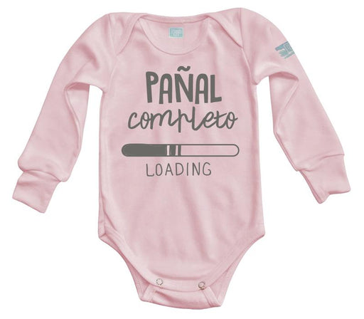 Body Bebe Pañal Completo Pañalero Manga Larga / Rosa / 0m