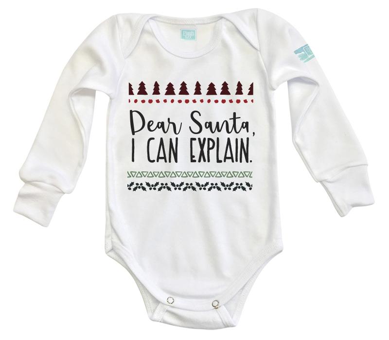Body Bebé I Can Explain Pañalero Manga Larga / Blanco / 0m