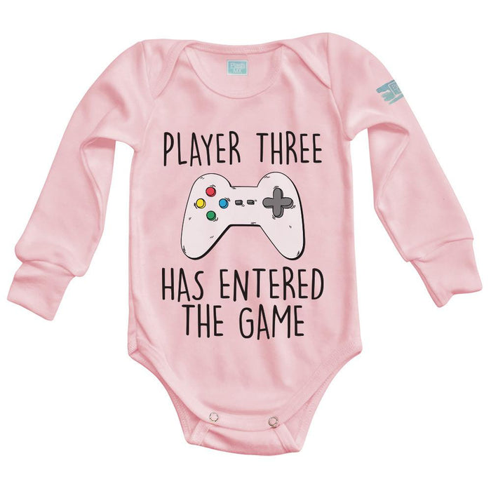 Body Bebe Player 3 Has Entered the Game Pañalero Manga Larga / Rosa / 0m