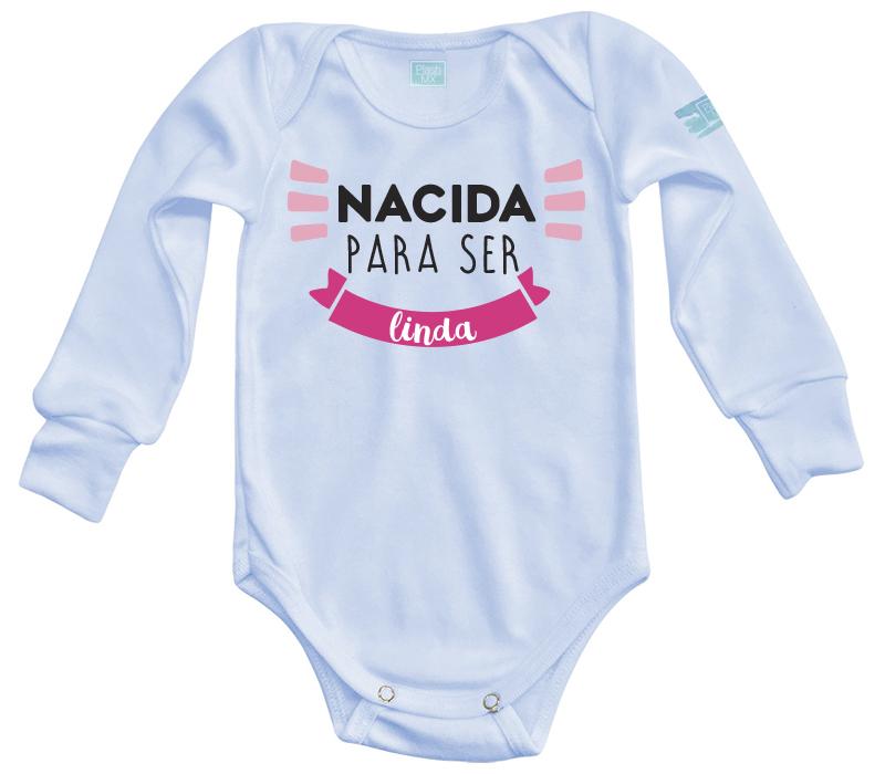 Body Bebé Nacida para ser Linda Pañalero Manga Larga / Azul / 0m