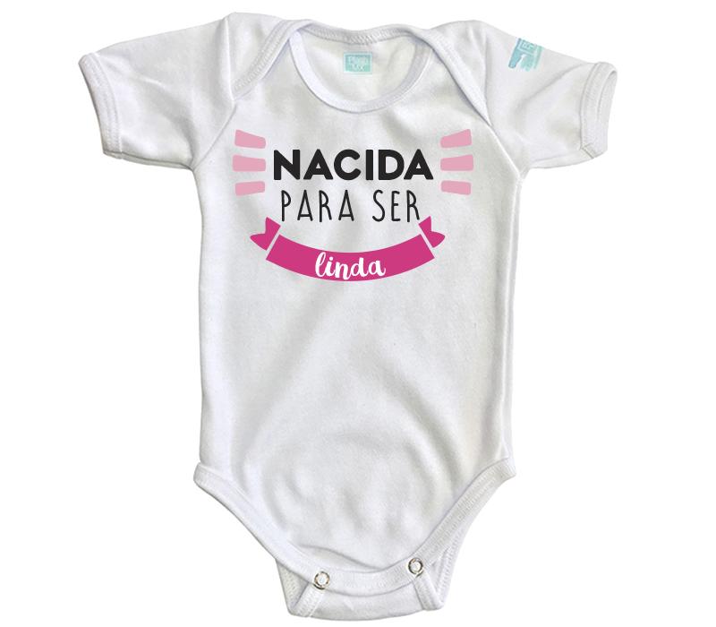 Body Bebé Nacida para ser Linda Pañalero Manga Corta / Blanco / 0m