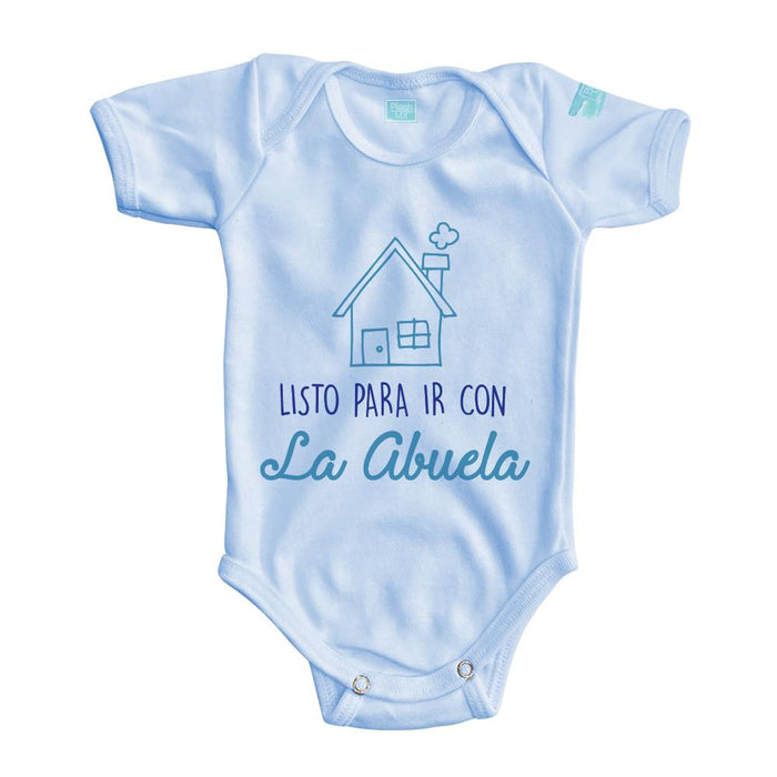 Body Bebé Casa de la Abuela Pañalero Manga Corta / Azul / 0m
