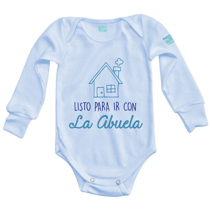 Body Bebé Casa de la Abuela Pañalero Manga Larga / Azul / 0m