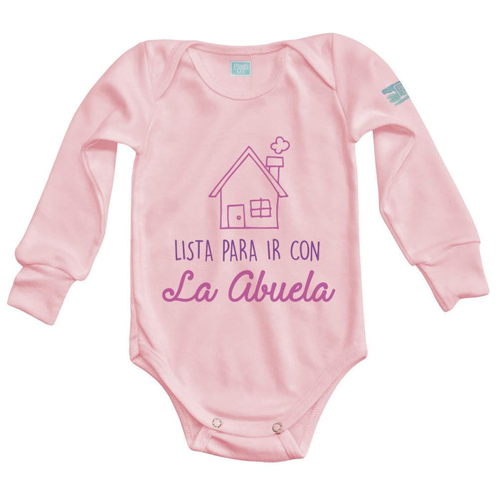 Body Bebé Casa de la Abuela Pañalero Manga Larga / Rosa / 0m