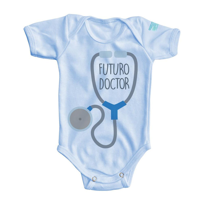 Body para Bebe Futuro Doctor Pañalero Manga Corta / Azul / 0m