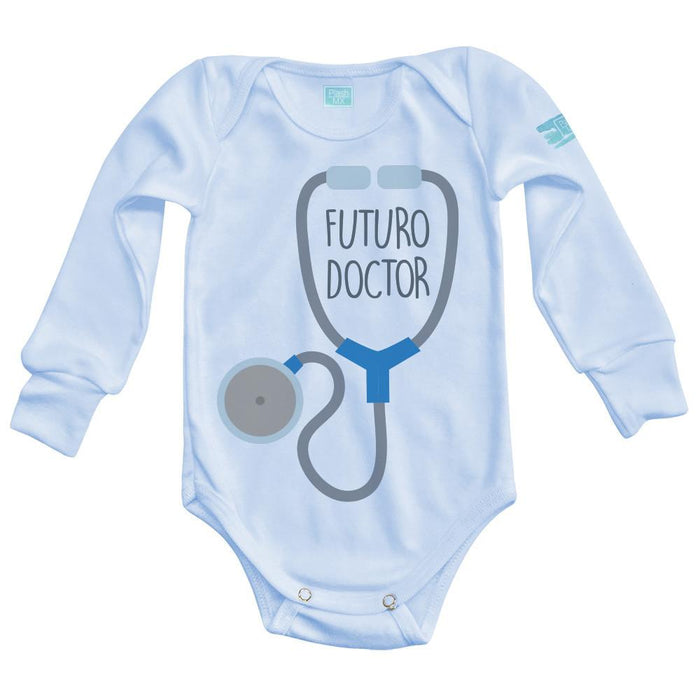 Body para Bebe Futuro Doctor Pañalero Manga Larga / Azul / 0m