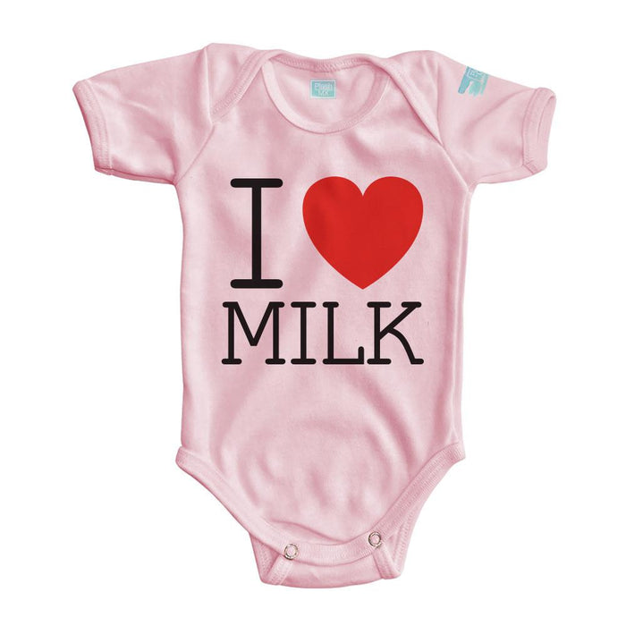 Body Bebé para bebe I Love Milk Pañalero Manga Corta / Rosa / 0m