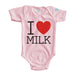 Body Bebé para bebe I Love Milk Pañalero Manga Corta / Rosa / 0m