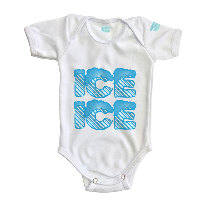 Body Bebé Ice Ice Baby Pañalero Manga Corta / Blanco / 0m