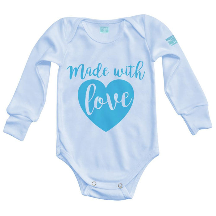 Body Bebé Made With Love Diseño Azul Pañalero Azul / Azul Intenso / Larga / 0m