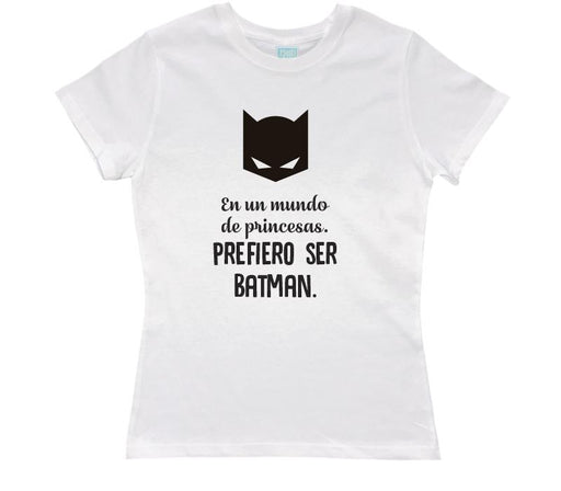 Playera para Dama Prefiero Ser Batman Playeras Dama Blanco / CH
