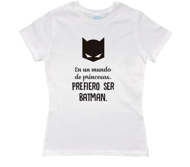 Playera para Dama Prefiero Ser Batman Playeras Dama Blanco / CH
