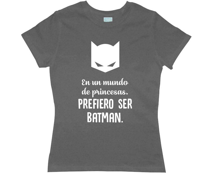 Playera para Dama Prefiero Ser Batman Playeras Dama Gris / CH