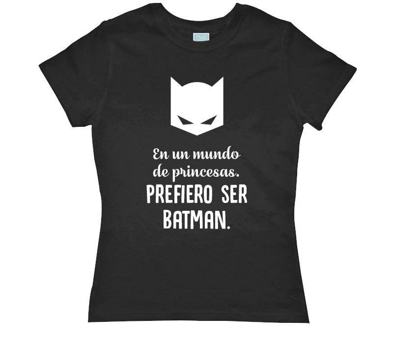 Playera para Dama Prefiero Ser Batman Playeras Dama Negro / CH