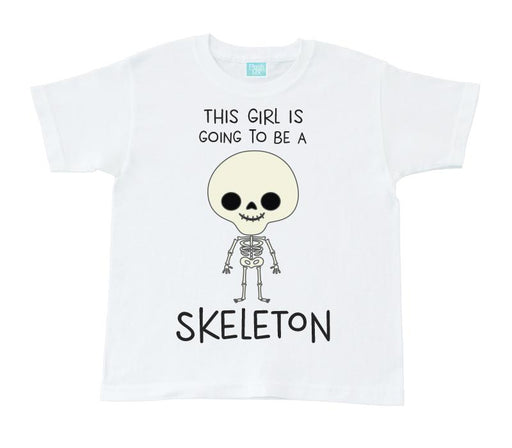 Playera para Niño Unisex Skeleton Girl Playeras Para Niños Blanco / 1 año
